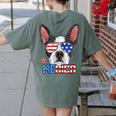 Boston Terrier Merica 4th Of July T Shirt Men Boys Dog Puppy Women's Comfort Colors T-Shirt Back Print Moss