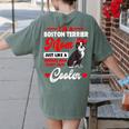 Boston Terrier Mom American Gentleman Dog Mother's Day Women's Comfort Colors T-Shirt Back Print Moss