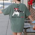 Boston Terrier Mom Bandana Boston Terrier Dog Women's Comfort Colors T-Shirt Back Print Moss