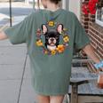 Boston Terrier Mom Floral Bostie Dog Lover Flowers Cute Women's Comfort Colors T-Shirt Back Print Moss
