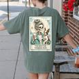 Boston Terrier Mom Skeleton Tarot Card Witch Vibes Dog Mom Women's Comfort Colors T-Shirt Back Print Moss