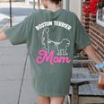 Boston Terrier Mom Women's Comfort Colors T-Shirt Back Print Moss