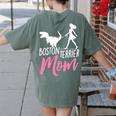 Boston Terrier Mom Boston Terrier Mom Women's Comfort Colors T-Shirt Back Print Moss