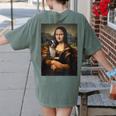 Boston Terrier Mona Lisa Painting Art Dog Mom Dad For Men Women Kids Women's Comfort Colors T-Shirt Back Print Moss