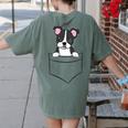 Boston Terrier In The Pocket Cute Pocket Boston Terrier Women's Comfort Colors T-Shirt Back Print Moss