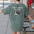 Boston Terrier Puppy Need More Sleep Pajama For Bedtime Women's Comfort Colors T-Shirt Back Print Moss