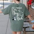 Boston Terrier Reading Books Love My Dog Men Women Kids T-Shirt Women's Comfort Colors T-Shirt Back Print Moss