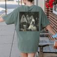 Boston Terrier Selfie With Ghosts Halloween Dog Lover Women's Comfort Colors T-Shirt Back Print Moss
