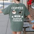 Boston Terrier Shirt Coffee And Boston Terrier Cute Dog For Men Women Girls Kids Women's Comfort Colors T-Shirt Back Print Moss