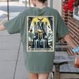 Boston Terrier Tarot Card Dog Women's Comfort Colors T-Shirt Back Print Moss