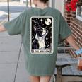 Boston Terrier Tarot Card Star With The Moon Men Women Kids Women's Comfort Colors T-Shirt Back Print Moss
