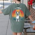 Boston Terrier UFO Alien Boston Terrier Dog Mom Dad Women's Comfort Colors T-Shirt Back Print Moss