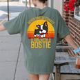 Boston Terrier Never Underestimate a Girl With a Bostie Women's Comfort Colors T-Shirt Back Print Moss