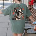 Boston Terrier Is My Valentine Cute Pet Dog Owner Valentine Women's Comfort Colors T-Shirt Back Print Moss