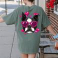 Boston Terrier Valentines Day Shirt Heart Dog Lover Women's Comfort Colors T-Shirt Back Print Moss