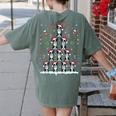 Boston Terrier Xmas Tree Lights For Men Women Boston Terrier Women's Comfort Colors T-Shirt Back Print Moss