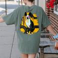 Boston Terrier s Mid-Century Modern Art s Street Grunge Women's Comfort Colors T-Shirt Back Print Moss