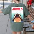 Boston Terriers Jowls Dog Mom Dog Dad Women's Comfort Colors T-Shirt Back Print Moss