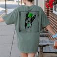 Cool Saint Patrick's Boston Terrier T Shirt For Dogs Lovers Women's Comfort Colors T-Shirt Back Print Moss