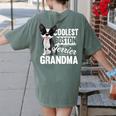 Coolest Boston Terrier Grandma Dog Women's Comfort Colors T-Shirt Back Print Moss