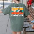 Cute Boston Terrier Best Boston Terrier Dad Ever Women's Comfort Colors T-Shirt Back Print Moss