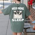 Cute Boston Terrier Need More Sleep Pajamas Nightgown Women's Comfort Colors T-Shirt Back Print Moss