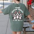 Cute Cartoon For Dog Owners Pet Team Boston Terrier Women's Comfort Colors T-Shirt Back Print Moss
