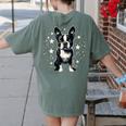 Dog Boston Terrier For Men Women Women's Comfort Colors T-Shirt Back Print Moss