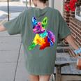 Dog Lover Boston Terrier Dog Colorful Boston Terrier Men Women Kids Women's Comfort Colors T-Shirt Back Print Moss