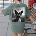 Dog Mom Dad Alien Selfie Boston Terrier UFO For Men Women Women's Comfort Colors T-Shirt Back Print Moss