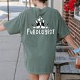 Furologist Puppy Stylist Cute Dog Groomer Men Women Women's Comfort Colors T-Shirt Back Print Moss