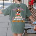 This Girl Loves Watermelon And Her Boston Terrier Dog Mother Women's Comfort Colors T-Shirt Back Print Moss