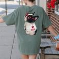 Girls I Heart Mom Love Mama Boston Terrier Dog Lover Women's Comfort Colors T-Shirt Back Print Moss
