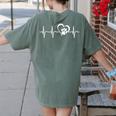 Heartbeat Dog Paw Women's Comfort Colors T-Shirt Back Print Moss