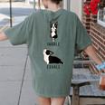 Inhale Exhale Yoga Boston Terrier Tshirt Women's Comfort Colors T-Shirt Back Print Moss