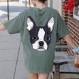 Kids Boston Terrier Dog For Women And Girls Women's Comfort Colors T-Shirt Back Print Moss