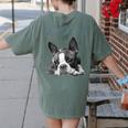 Love Is Boston Terrier Bostie Women's Comfort Colors T-Shirt Back Print Moss