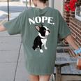 Love NOPE Boston Terrier Dog Lover Women's Comfort Colors T-Shirt Back Print Moss
