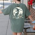 Scary Halloween Cat Costume Retro Cat Moon For Men Women Kids Women's Comfort Colors T-Shirt Back Print Moss