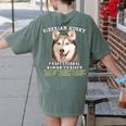 Siberian Husky Professional Human Trainer Women's Comfort Colors T-Shirt Back Print Moss