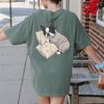 Sleepy Boston Terrier Pajama Men Women Kids Women's Comfort Colors T-Shirt Back Print Moss