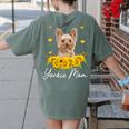 Sunflower Yorkie Mom Dog Lover Women's Comfort Colors T-Shirt Back Print Moss