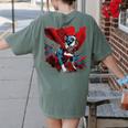 Super Power Superhero Boston Terrier Dog For Men Women Kids Women's Comfort Colors T-Shirt Back Print Moss
