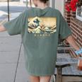 Surfing Boston Terrier Kanagawa Wave Japanese Dog For Men Women Kids Women's Comfort Colors T-Shirt Back Print Moss