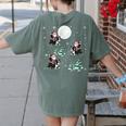 Xmas Tree Santa Riding Boston Terrier Christmas Women's Comfort Colors T-Shirt Back Print Moss