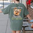 Yorkshire Terrier Yorkie Dog Professional Human Trainer Women's Comfort Colors T-Shirt Back Print Moss