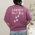 Adopt Animals Don't Shop For Them Women's Comfort Colors T-Shirt Back Print Berry