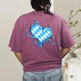 Bavarian Flag As Heart Blue Diamond Bavaria Women's Comfort Colors T-Shirt Back Print Berry