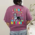 My Birthday Colorful Costume Boston Terrier Party Women's Comfort Colors T-Shirt Back Print Berry