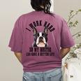 Bostie Mama Dog Dad Boston Terrier For Men Women Women's Comfort Colors T-Shirt Back Print Berry